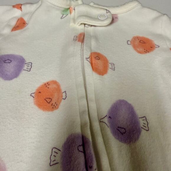 Carterās Baby Sea Animal Long Sleeve Footed Pajamas Gender Neutral Newborn NB 0M - Picture 3 of 4